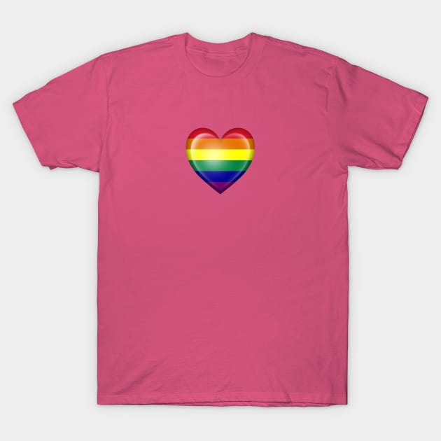 Gay Pride Rainbow Heart Flag T-Shirt by jeffbartels